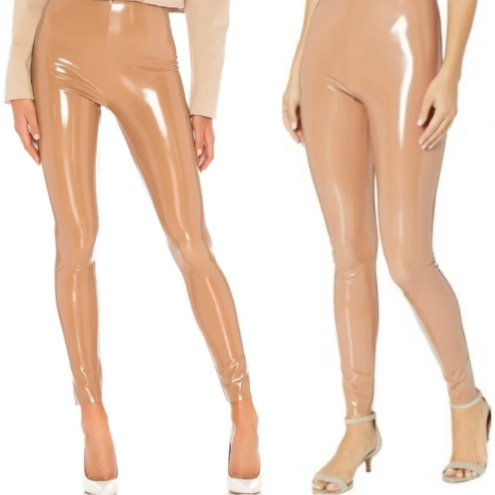 Commando Patent Leather Leggings in Tan